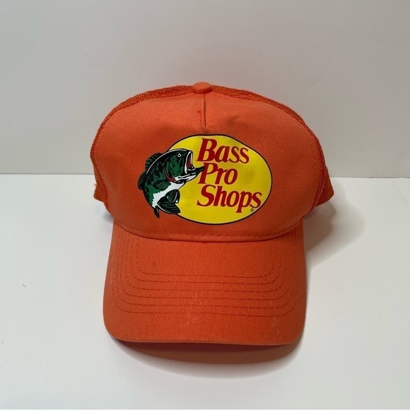 Bass Pro Shops Mesh Trucker Cap - Orange - Picture 1 of 6